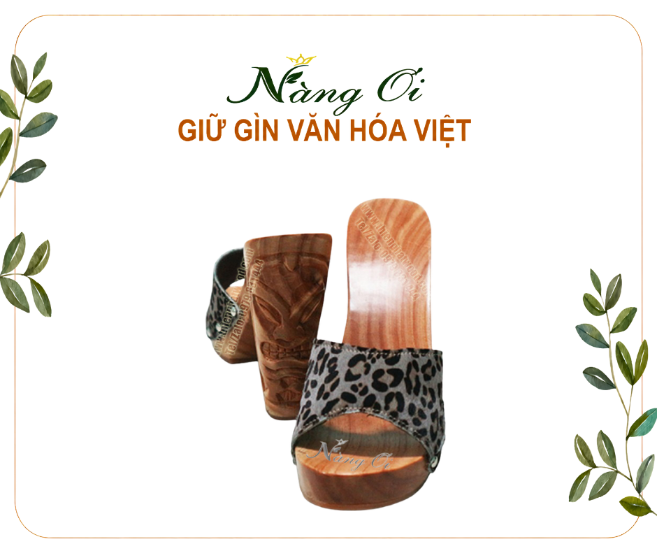 guốc gỗ cao 12cm